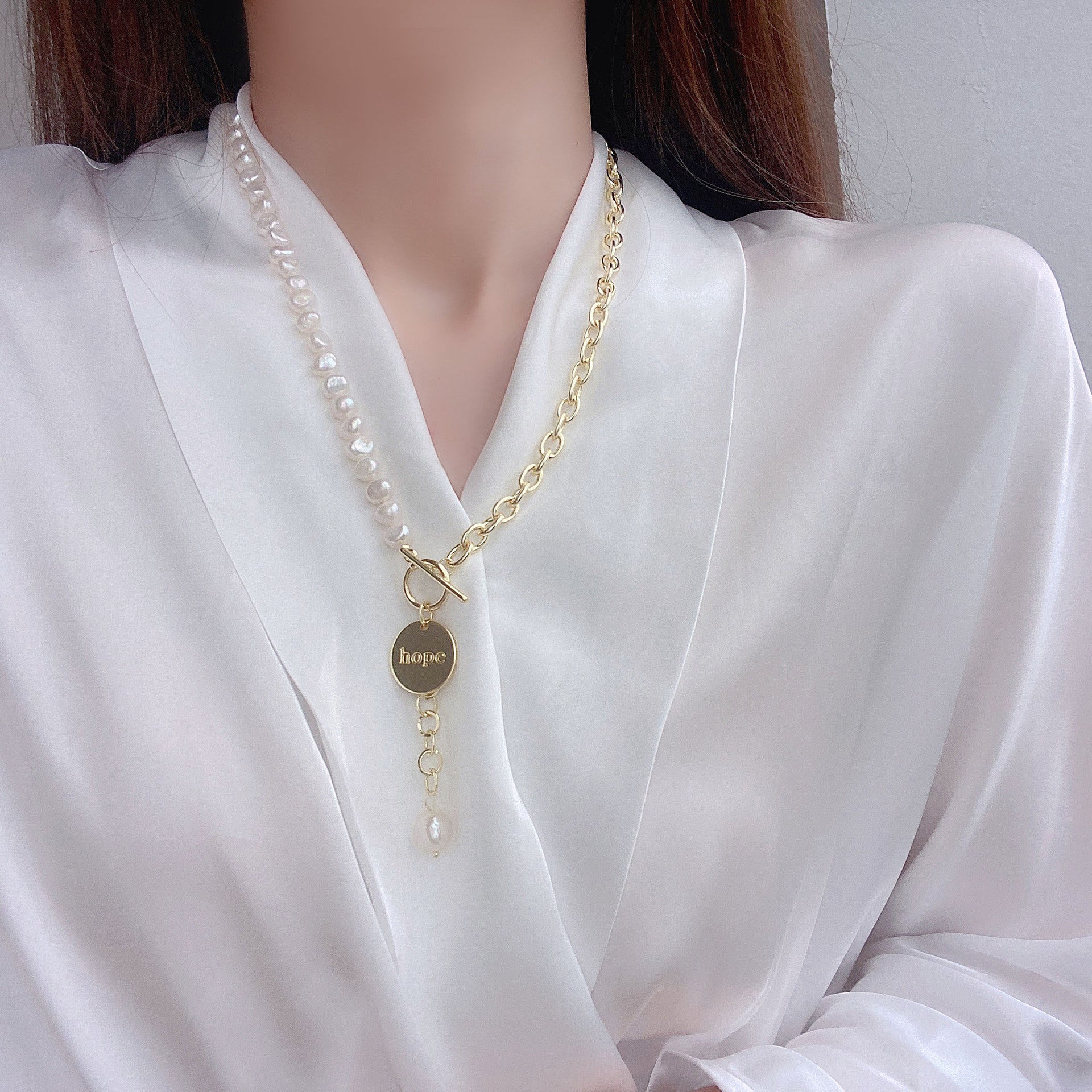 [Clearance] Pearl Necklace - Hope - Gold - Plated - Abbott Atelier