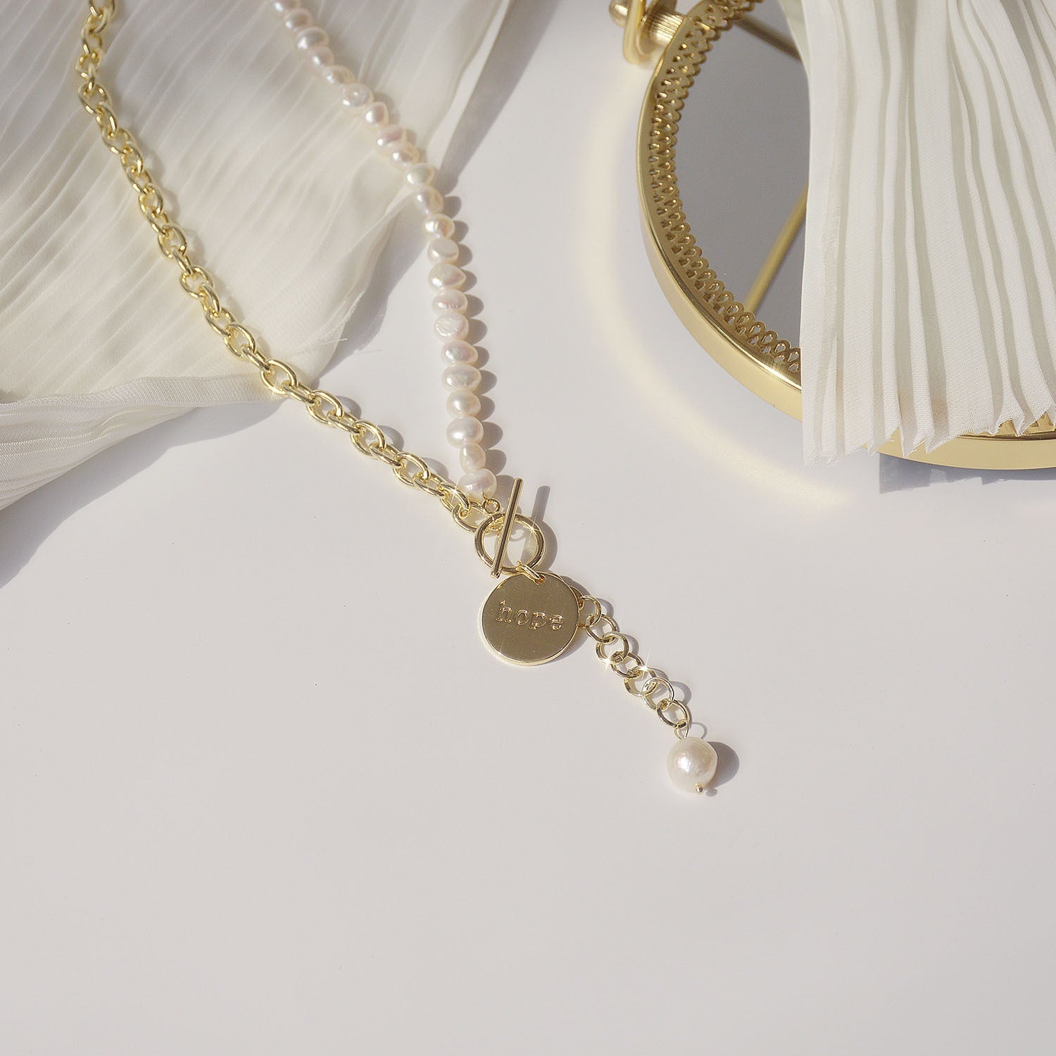 [Clearance] Pearl Necklace - Hope - Gold - Plated - Abbott Atelier