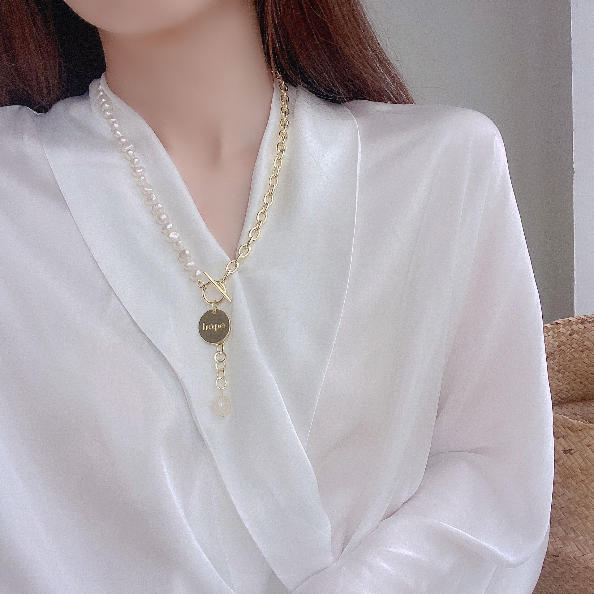 [Clearance] Pearl Necklace - Hope - Gold - Plated - Abbott Atelier