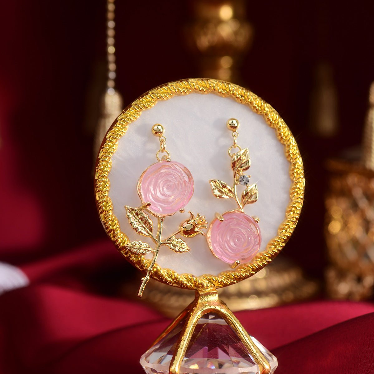 [Clearance] Pink Rose Earrings - Hypoallergenic - Abbott Atelier