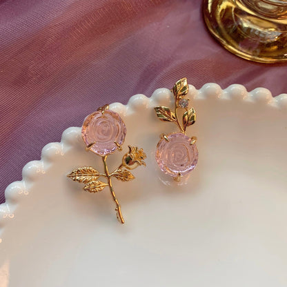 [Clearance] Pink Rose Earrings - Hypoallergenic - Abbott Atelier