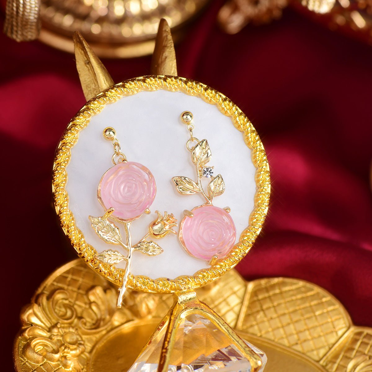 [Clearance] Pink Rose Earrings - Hypoallergenic - Abbott Atelier