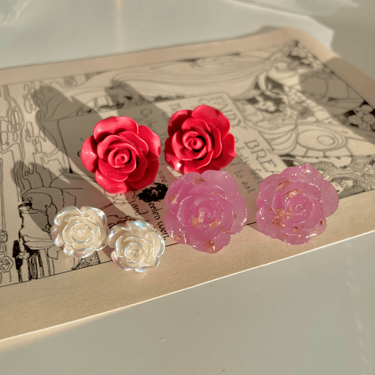 [Clearance] Rose Stud Earrings (3 Colors) - Hypoallergenic - Abbott Atelier