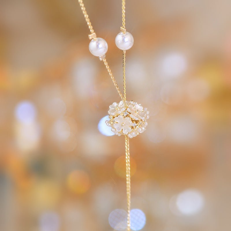 [Clearance] Shell Flower Necklace - Gold - Plated - Abbott Atelier