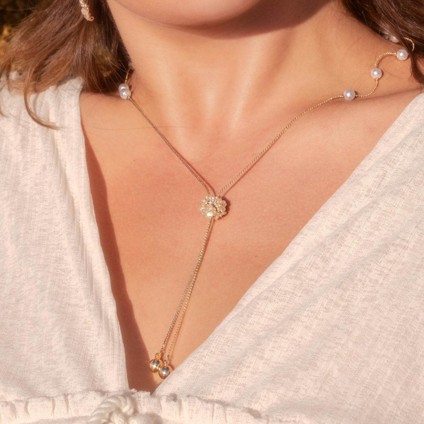 [Clearance] Shell Flower Necklace - Gold - Plated - Abbott Atelier