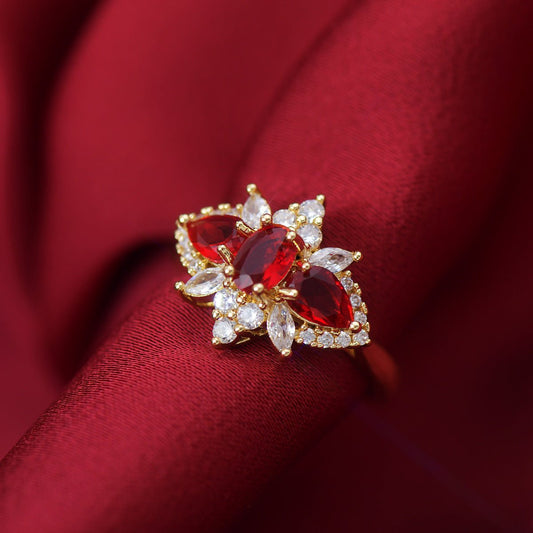 Crimson Blossom Ring - Gold - Plated - Abbott Atelier