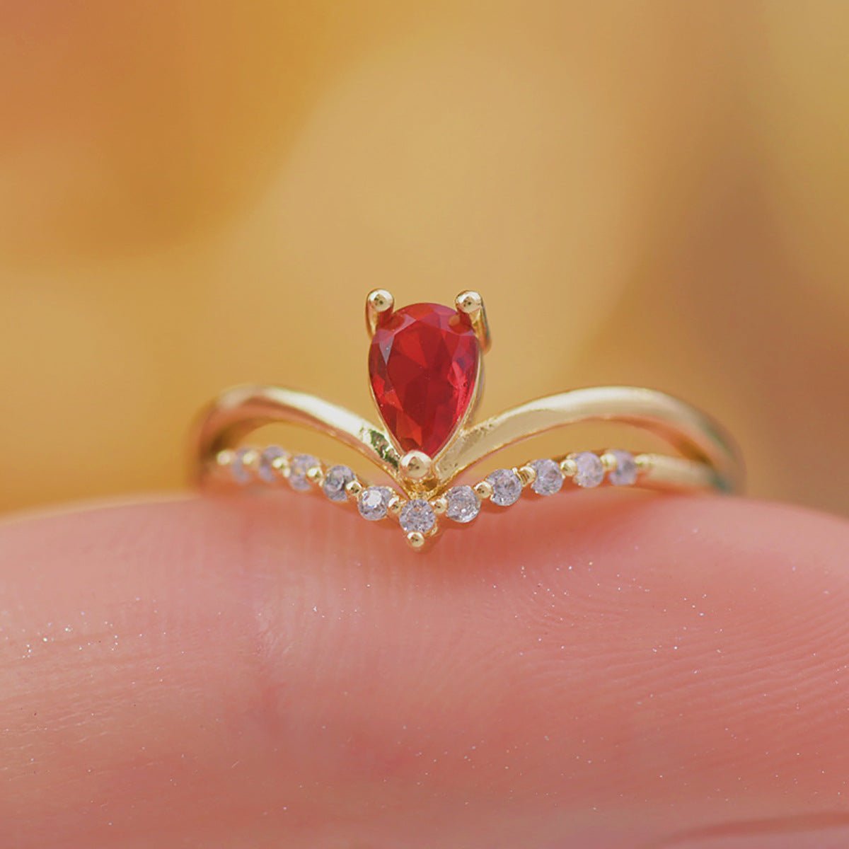 Crimson Crown Ring - Gold - Plated - Abbott Atelier