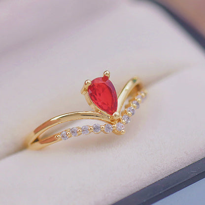 Crimson Crown Ring - Gold - Plated - Abbott Atelier