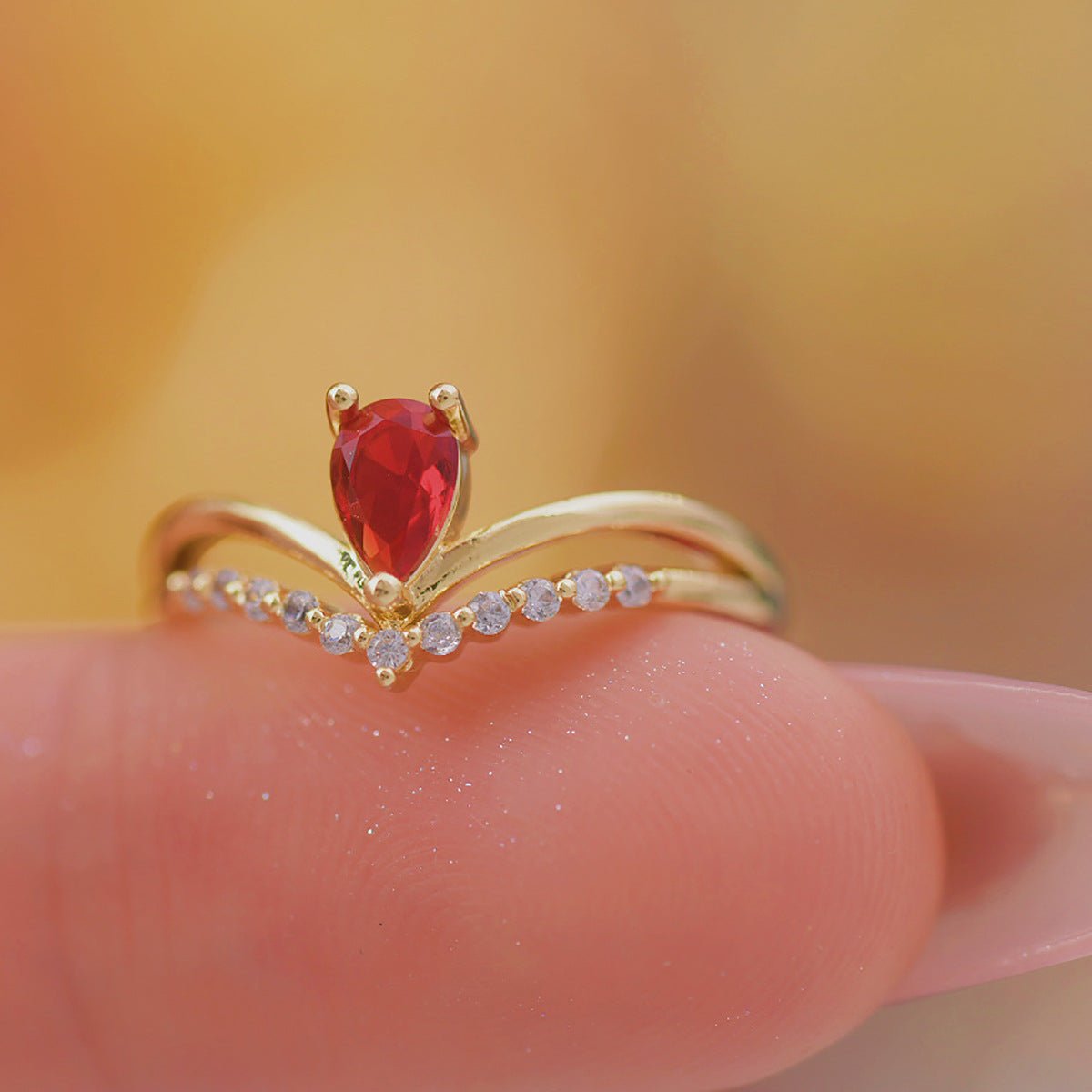 Crimson Crown Ring - Gold - Plated - Abbott Atelier