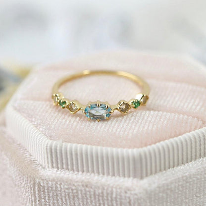 Elysian Aqua Ring - Gold - Plated - Abbott Atelier