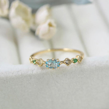 Elysian Aqua Ring - Gold - Plated - Abbott Atelier