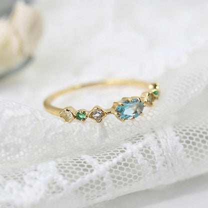 Elysian Aqua Ring - Gold - Plated - Abbott Atelier