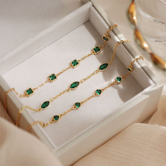 Emerald Bracelet (Solid Silver) - 3 Styles - Hypoallergenic - Abbott Atelier