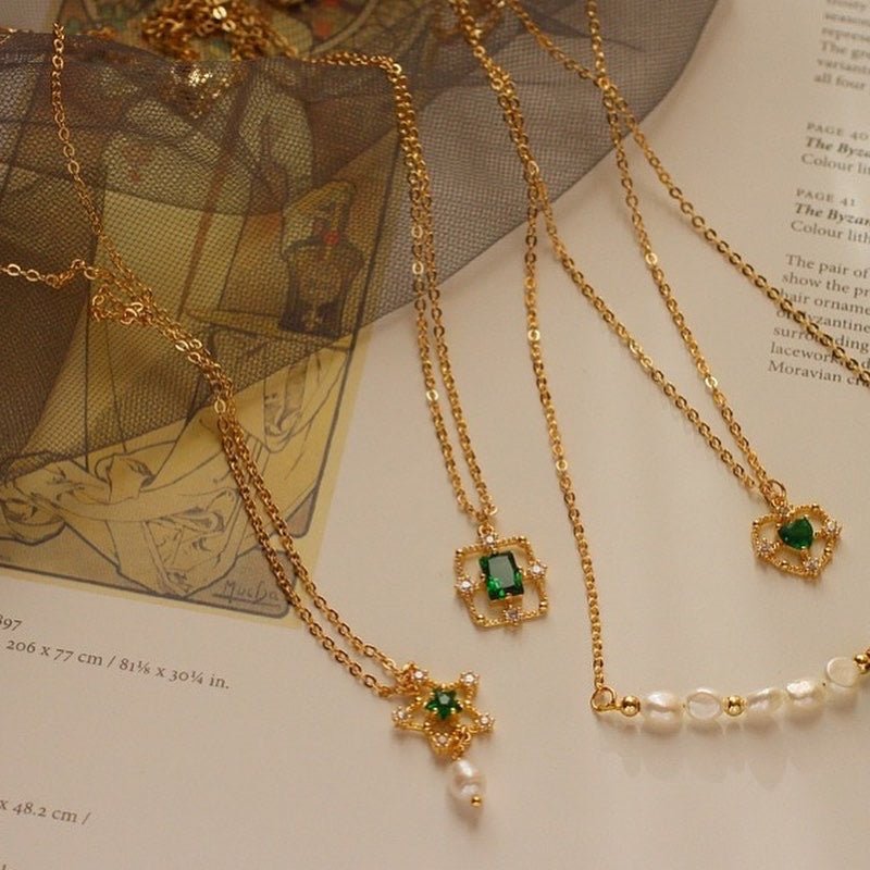 Emerald Necklace (3 Styles) - Gold - Plated - Abbott Atelier