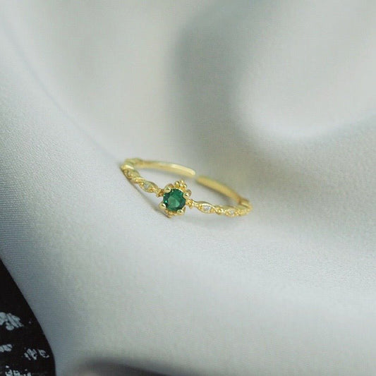 Emerald Ring (Solid Silver) - Diana - Hypoallergenic - Abbott Atelier
