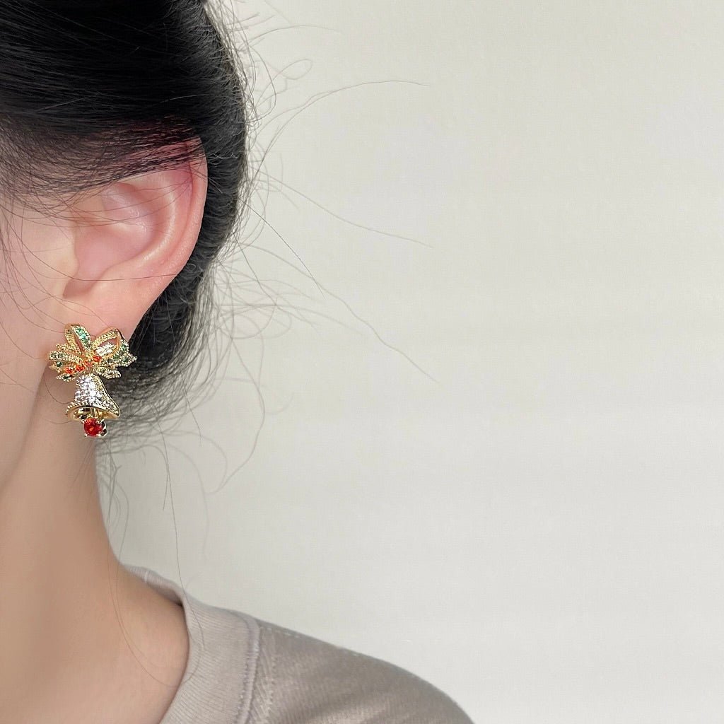 Festive Bell Earrings - Gold Plated Brass - Abbott Atelier