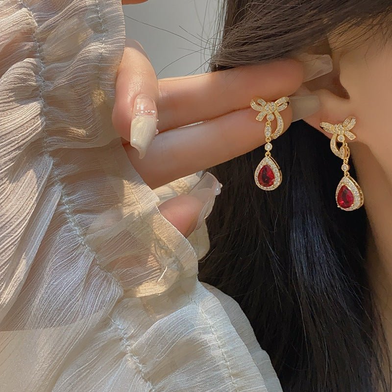 Buy Red Tulle Earrings