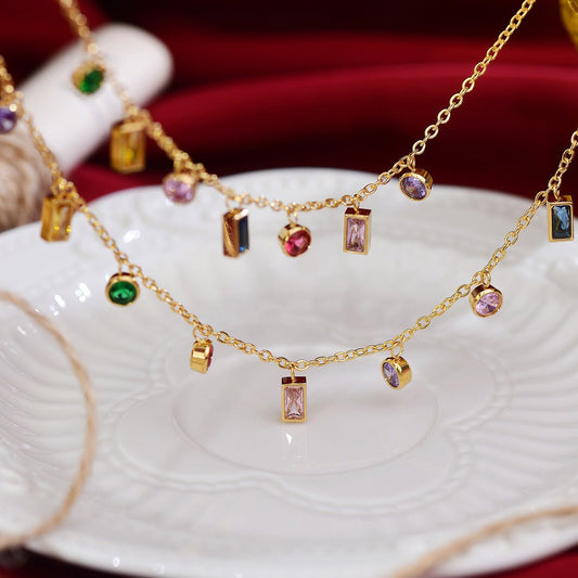 Festive Gem Collection (Necklace/Bracelet) - Gold - Plated - Abbott Atelier
