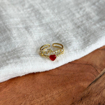 Floral Heart Ring - Jaimie - Gold - Plated - Abbott Atelier