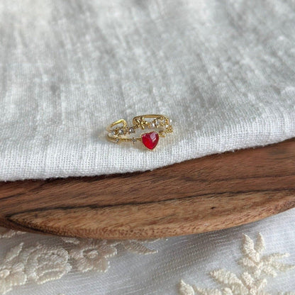 Floral Heart Ring - Jaimie - Gold - Plated - Abbott Atelier