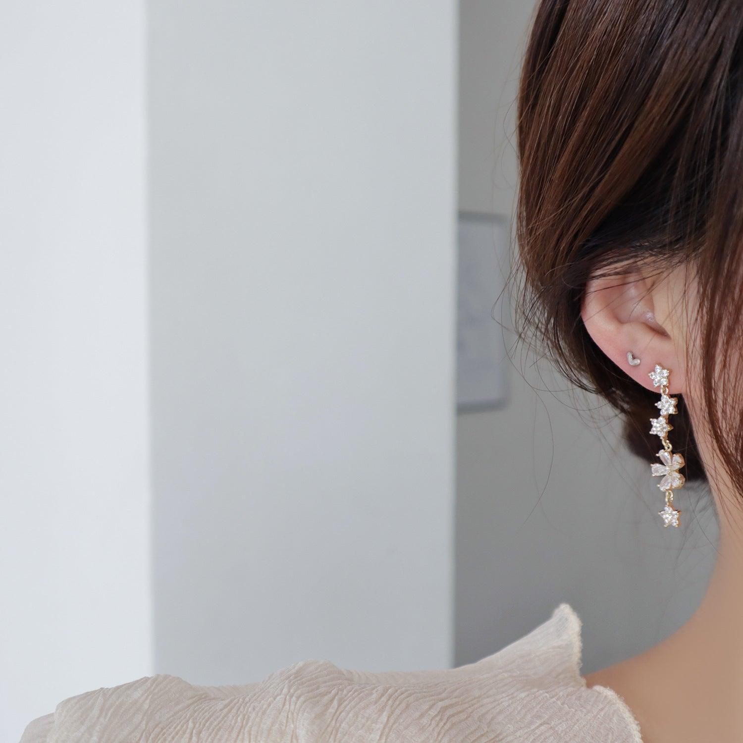Flower Drop Earrings - Elena - Hypoallergenic - Abbott Atelier