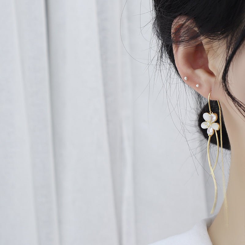 Flower Drop Earrings - Sophia - Gold - Plated - Abbott Atelier