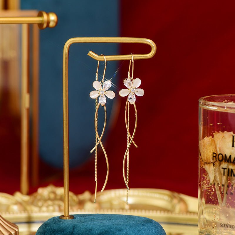 Flower Drop Earrings - Sophia - Gold - Plated - Abbott Atelier