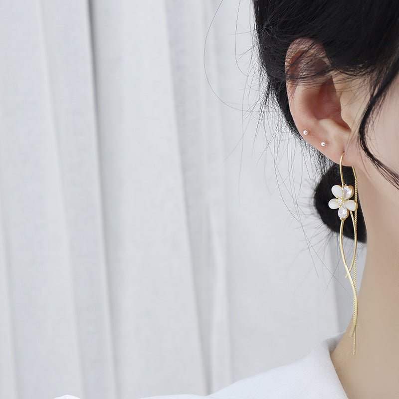 Flower Drop Earrings - Sophia - Gold - Plated - Abbott Atelier