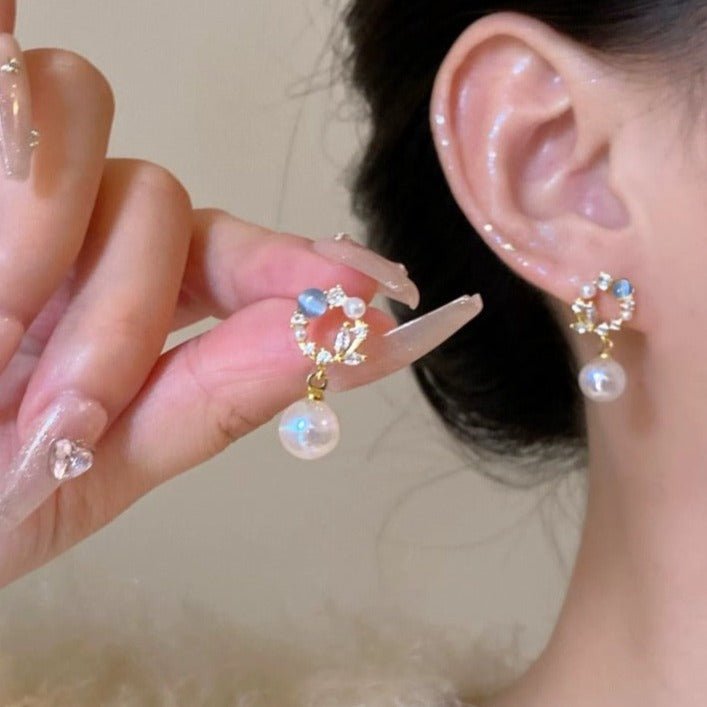 Flower Drop Earrings - Tawny - Gold - Plated - Abbott Atelier