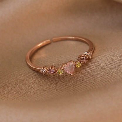 Flower Heart Ring - Gold - Plated - Abbott Atelier