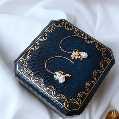 Flower & Pearl Earrings - Lisa - Gold - Plated - Abbott Atelier