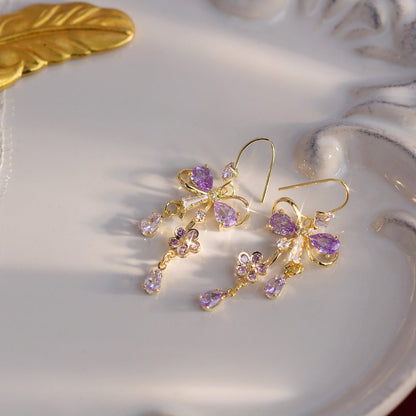 Flower Ribbon Earrings - Celina - Gold Plated - Abbott Atelier