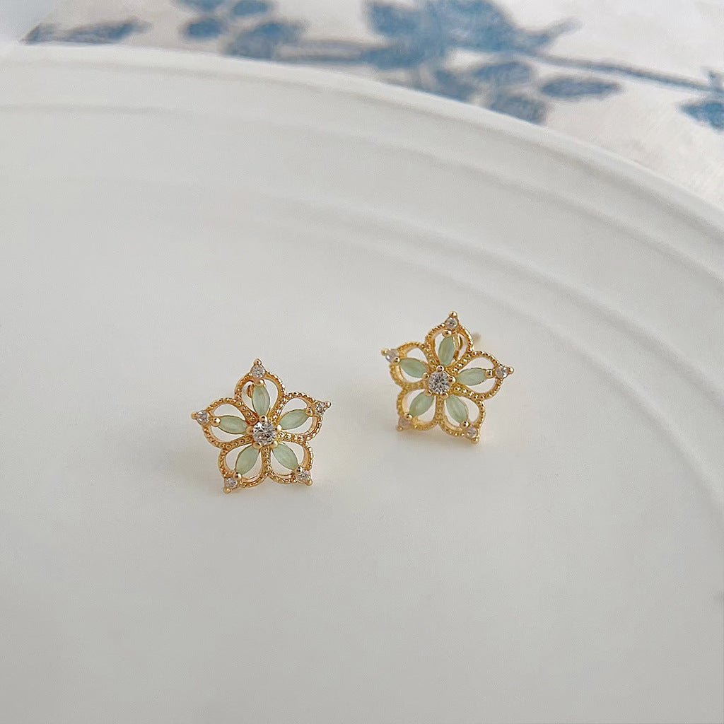 Flower Stud Earrings - Mira - Hypoallergenic - Abbott Atelier