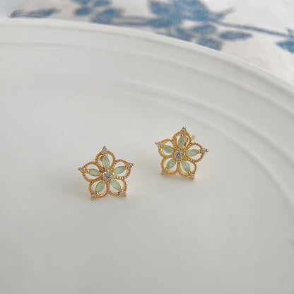 Flower Stud Earrings - Mira - Hypoallergenic - Abbott Atelier