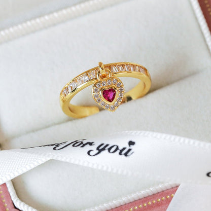Gold Heart Tag Ring - Gold - Plated - Abbott Atelier