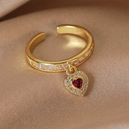 Gold Heart Tag Ring - Gold - Plated - Abbott Atelier