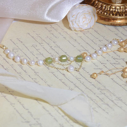 Grape Jade and Pearl Bracelet - Grape Jade - Abbott Atelier