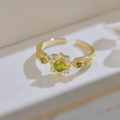 Green Baroque Ring Set - Gold - Plated - Abbott Atelier