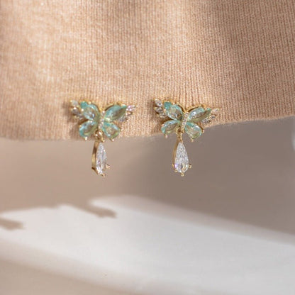 Green Butterfly Earrings - Hypoallergenic - Abbott Atelier