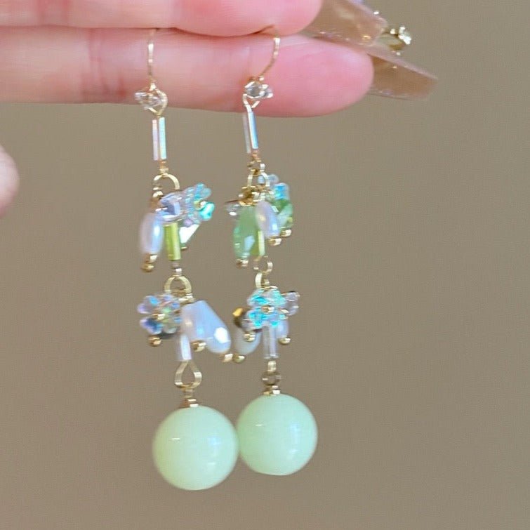 Green Grape Earrings - Gold - Plated - Abbott Atelier