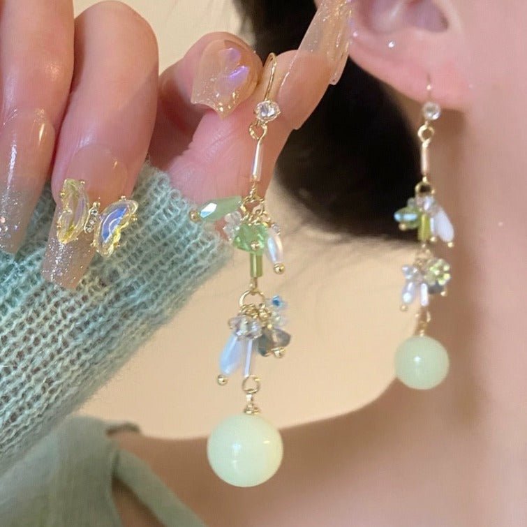 Green Grape Earrings - Gold - Plated - Abbott Atelier