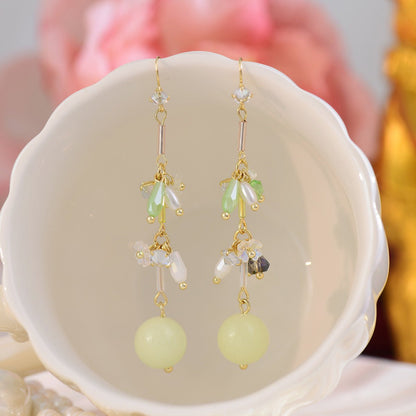 Green Grape Earrings - Gold - Plated - Abbott Atelier