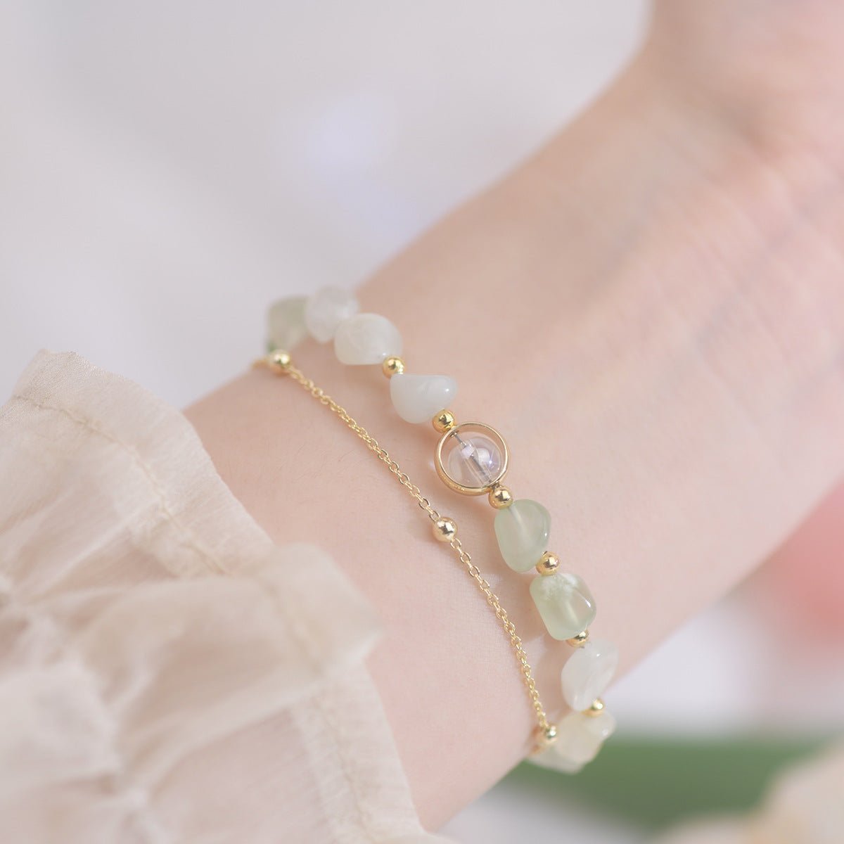 Green Grape Stone Bracelet - Grape Agate - Abbott Atelier