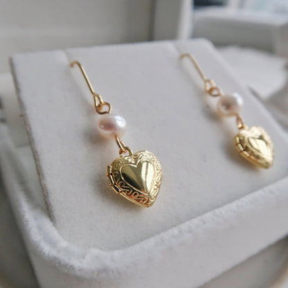 Heart Locket Earrings - Hypoallergenic - Abbott Atelier