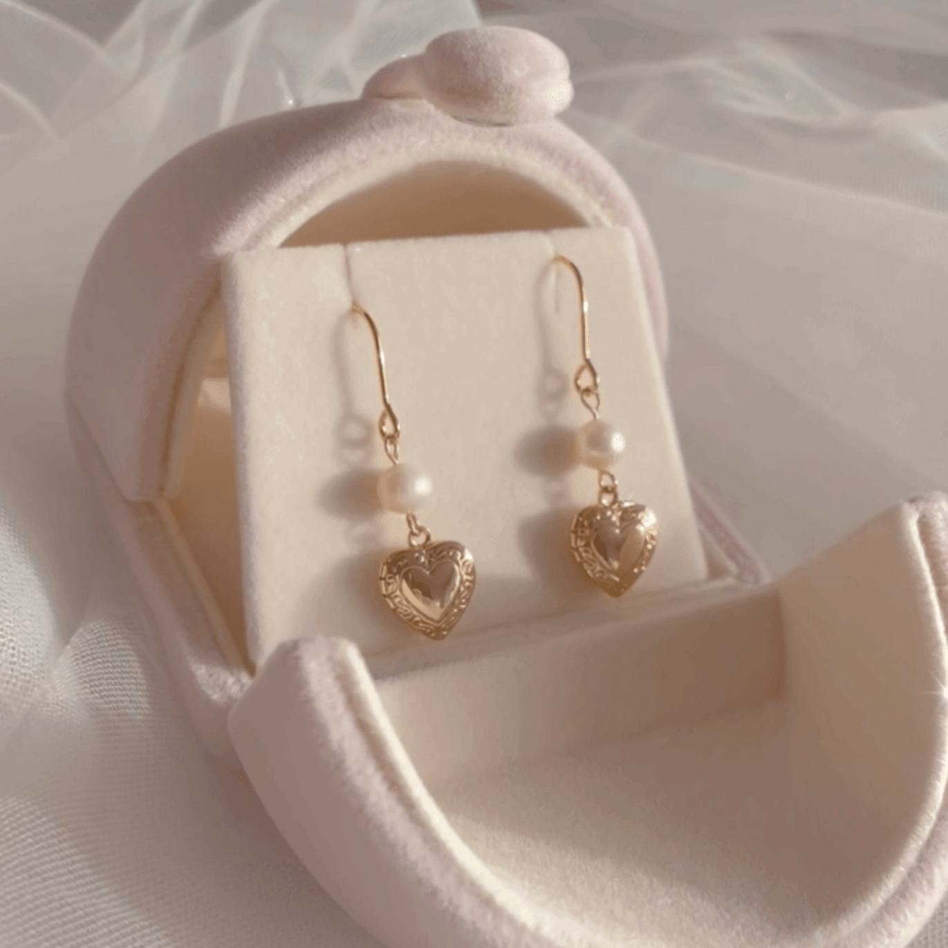 Heart Locket Earrings - Hypoallergenic - Abbott Atelier