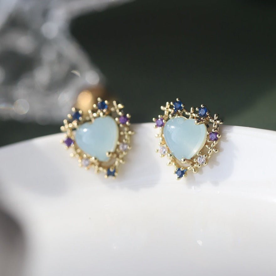 Heart Stud Earrings - Chloe - Hypoallergenic - Abbott Atelier