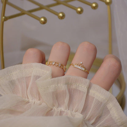 Heart & Tiara Rings (2 Styles) - Gold - Plated - Abbott Atelier