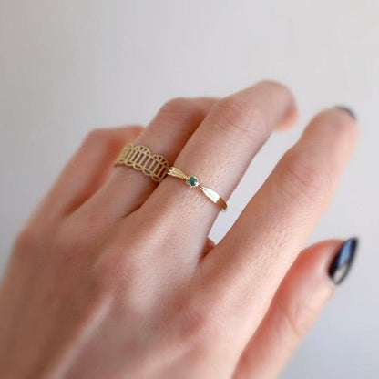 Ilona Emerald Ring - Gold - Plated - Abbott Atelier