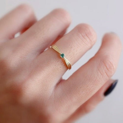 Ilona Emerald Ring - Gold - Plated - Abbott Atelier