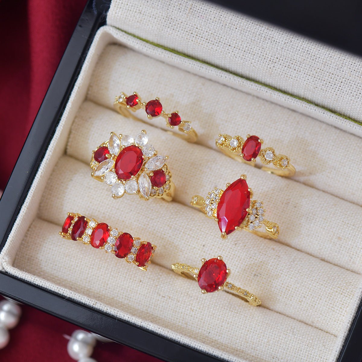 Imperial Ruby Band - Gold - Plated - Abbott Atelier